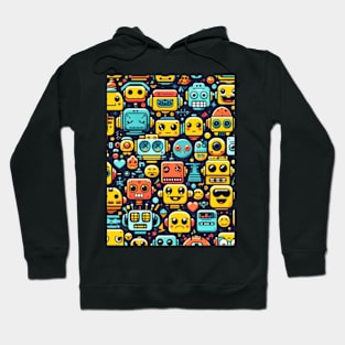 Robot Head Pattern Hoodie